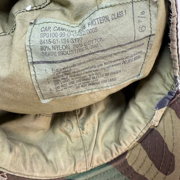 US Military Woodland Camo Army Hot Weather Hat Cap Size 6 7/8 | SP0100-99-D-CA82 - Picture 6 of 10